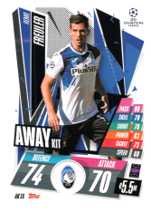fotbalová kartička 2020-21 Topps Match Attax Champions League Extra Away Kit AK15 Remo Freuler Atalanta BC