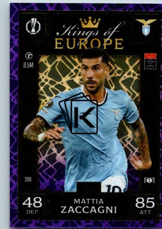 Fotbalová kartička 2024-25 Topps Match Attax EXTRA UEFA Club Competitions Kings of Europe 268.  Mattia Zaccagni (SS Lazio)
