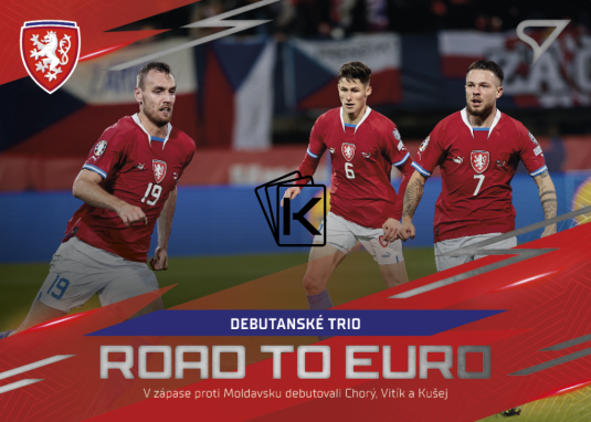 fotbalová kartička 2024 SportZoo Hrdí Lvi Road to EURO RE-17 Chorý - Vitík - Kušej