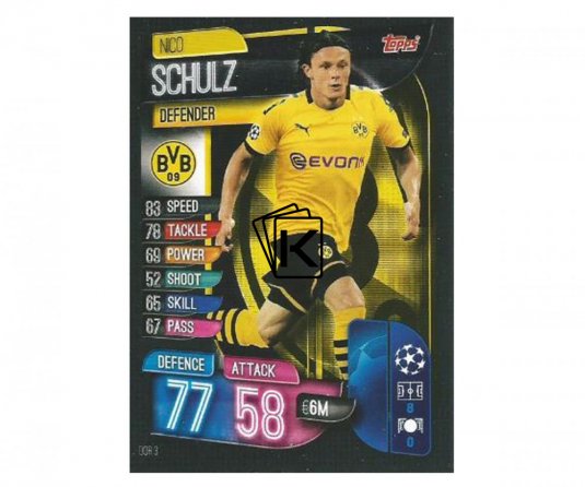 Fotbalová kartička 2019-2020  Topps Champions League Match Attax -  Borussia Dortmund - Nico Schulz 3