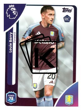 fotbalová kartička 2025-26 Topps  Premier League 31 Louie Barry (Aston Villa)  -  Rookie