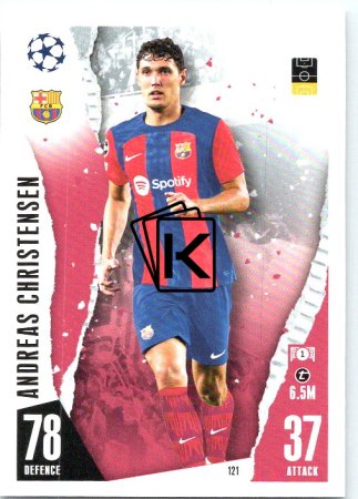 Fotbalová kartička 2023-24 Topps Match Attax UEFA Club Competitions 121 Andreas Christensen FC Barcelona