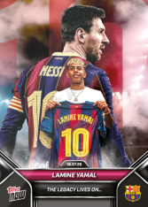 2025 Topps Now 2Lamine Yamal Lionel Messi FC Barcelona - The Legacy Lives on