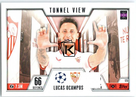 2023-24 Topps Match Attax EXTRA UEFA Club Competition Tunnel View 125 Lucas Ocampos (Sevilla FC)