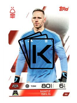 fotbalová kartička 2025-26 Topps Match Attax UCC 92 Matz Sels (Nottingham Forest)