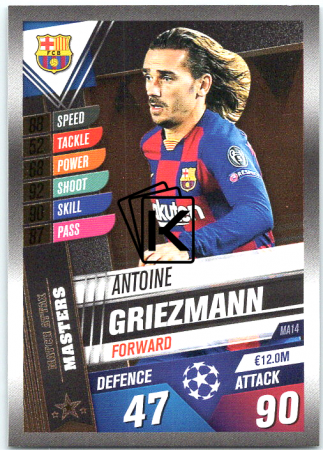 Fotbalová kartička 2019-2020 Topps Match Attax Champions League 101 Masters MA14 Antoine Griezman FC Barcelona