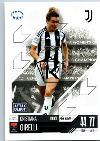 Fotbalová kartička 2024-25 Topps Match Attax EXTRA UEFA Club Competitions UWCL Cards 177.  Cristiana Girelli (Juventus)