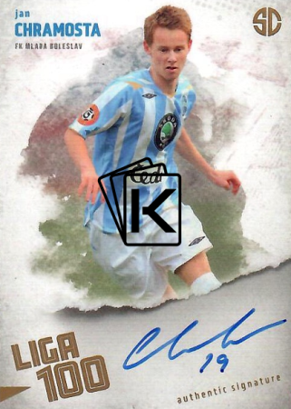 podepsaná karta 2025 Supr Cards Liga 100 CH-JA Jan Chramosta FK Mladá Boleslav gold /12