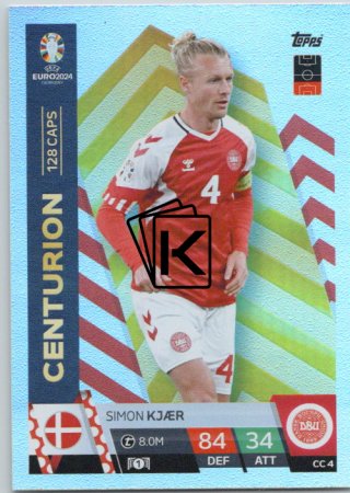fotbalová karta Topps Match Attax EURO 2024 Centurion CC4 Simon Kjær (Denmark)