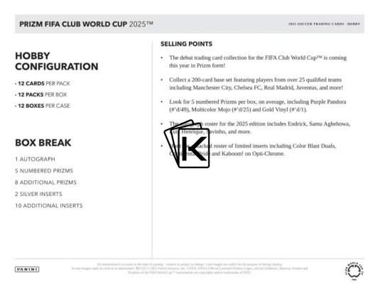 2025 Panini Prizm FIFA World Club Cup Mega Box