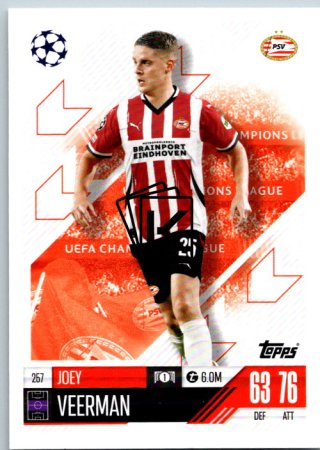 fotbalová kartička 2024-25 Topps Match Attax UEFA Club Competitions 257 Joey Veerman (PSV Eindhoven)