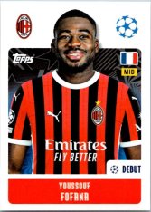 2024-25 Topps Champions League 34 Youssouf Fofana (AC Milan)
