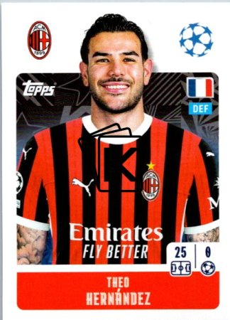 2024-25 Topps Champions League 33 Theo Hernández (AC Milan)
