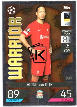 Fotbalová kartička 2022-23 Topps Match Attax UCL Warrior 32 Virgil van Dijk - Liverpool