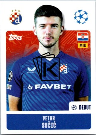 2024-25 Topps Champions League 475 Petar Sučić (GNK Dinamo Zagreb)