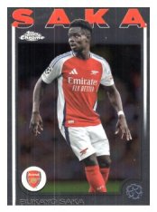 fotbalová kartička 2024-25 Topps Chrome UCC 77 Bukayo Saka, Arsenal FC