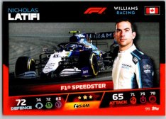 2021 Topps Formule 1 Turbo Attax 95 Speedster Nicholas Latifi Williams Racing