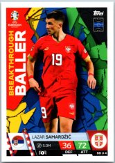 fotbalová karta Topps Match Attax EURO 2024 Breakthrough Baller BBU4 Lazar Samardžič Serbia