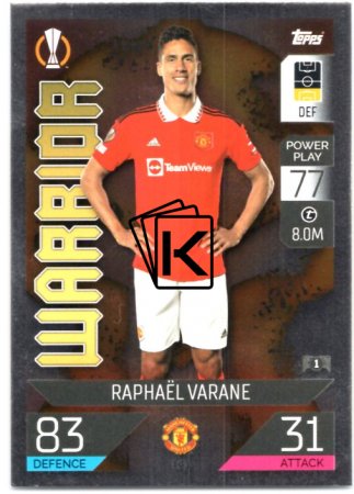 Fotbalová kartička 2022-23 Topps Match Attax UCL Warrior 103 Raphael Varane - Manchester United