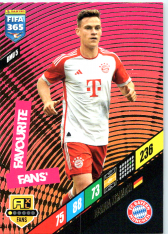 fotbalová karta Panini FIFA 365 2024 Adrenalyn XL BMU5  Joshua Kimmich	FC Bayern München Fans' Favourite