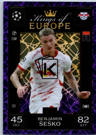 Fotbalová kartička 2024-25 Topps Match Attax EXTRA UEFA Club Competitions Kings of Europe 257.  Benjamin Šeško (RB Leipzig)