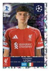 2025-26 Topps Champions League  Parallels Chrome 297 Giovanni Leoni (Liverpool FC)