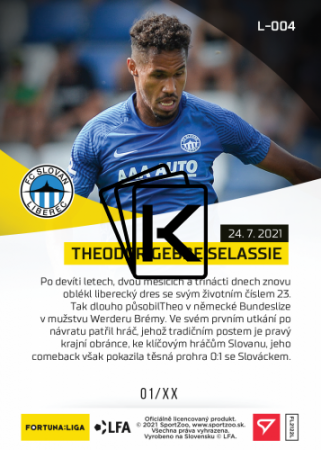 fotbalová kartička SportZoo 2021-22 Live L-004 Theodor Gebre Selassie FC Slovan Liberec /131