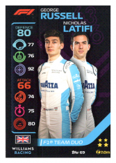 2020 Topps Formule 1 Turbo Attax 69 Team Duo George Russel & Nicholas Latifi  Willams Racing