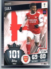 fotbalová kartička 2020-21 Topps Match Attax 101 Champions League 101 Bukayo Saka Arsenal