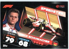 2022 Topps Formule 1Turbo Attax F1 Speedster 154 Mick Schumacher (Haas)