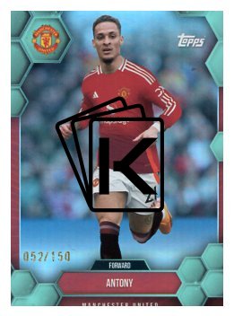 fotbalová kartička 2024-25 Topps Manchester United Fan Set 18 Antony Aqua /150