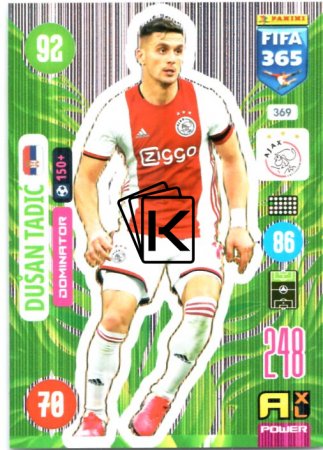 fotbalová karta Panini Adrenalyn XL FIFA 365 2021 Dominator 369 Dušan Tadić AFC Ajax