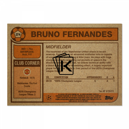 Fotbalová kartička Topps Living Set 274 Bruno Fernandes Manchester United