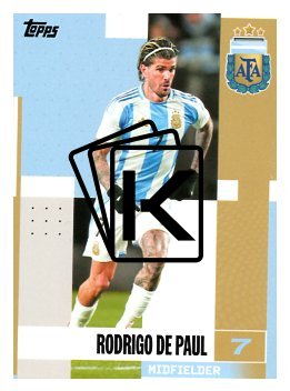 fotbalová kartička 2024-25 Topps Argentina Team Set 10 Rodrigo De Paul