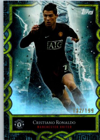 fotbalová kartička 2024-25 Topps Manchester United Fan Set Monolith MO-10 Cristiano Ronaldo Yellow /199