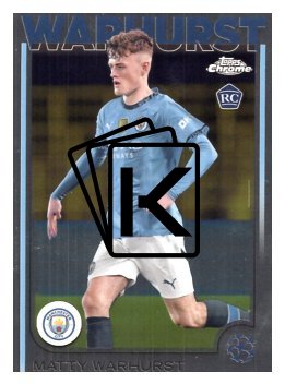 fotbalová kartička 2024-25 Topps Chrome UCC 92 Matty Warhurst, Manchester City RC