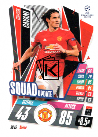 fotbalová kartička 2020-21 Topps Match Attax Champions League Extra Squad Update SU15 Edinson Cavani Manchester United