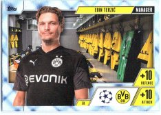 2023-24 Topps Match Attax EXTRA UEFA Club Competition Blue Crystal Parallel Managers 58 Edin Terzić (Borussia Dortmund)