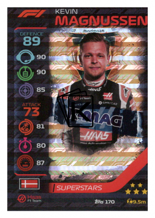 2020 Topps Formule 1 Turbo Attax 170 Race Superstar Kevin Magnussen Haas