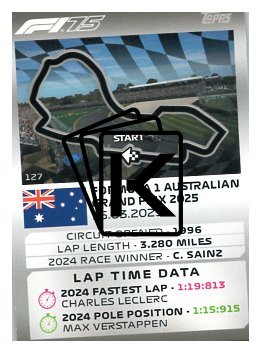 2025 Topps Turbo Attax F1 Track Profiles   127 Albert Park Circuit