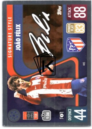 fotbalová kartička 2021-22 Topps Match Attax UEFA Champions League Signature Style 445 João Félix Atlético de Madrid