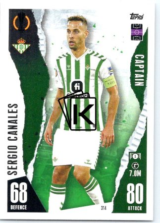 Fotbalová kartička 2023-24 Topps Match Attax UEFA Club Competitions 314 Sergio Canales Real Betis Balompie