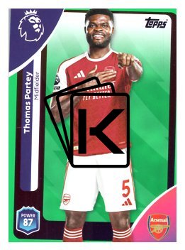 fotbalová kartička 2025-26 Topps  Premier League 7 Thomas Partey (Arsenal) - PARALLEL Green