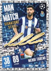 Fotbalová kartička 2023-24 Topps Match Attax UEFA Club Competitions  Man of the Match Signature Style  423	Mehdi Taremi FC Porto