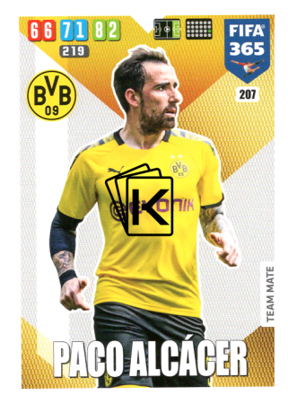 Fotbalová kartička Panini Adrenalyn XL FIFA 365 - 2020 Team Mate 207 Paco Alcacer Borussia Dortmund