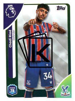fotbalová kartička 2025-26 Topps  Premier League 112 Chadi Riad (Crystal Palace)