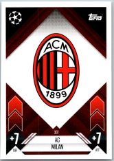 fotbalová kartička 2024-25 Topps Match Attax UEFA Club Competitions 307 Team Badge (AC Milan)