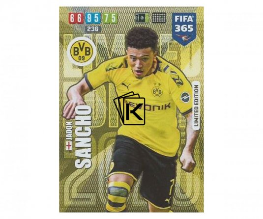 Fotbalová kartička Panini FIFA 365 – 2020 Limited Edition Jadon Sancho Borussia Dortmund