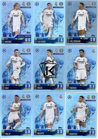 Týmový set 2024-25 Topps Match Attax UEFA Club Competitions Real Madrid CF (UCL Champions)
