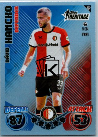 fotbalová kartička 2024-25 Topps Match Attax UEFA Club Competitions Topps Heritage 456 Dávid Hancko (Feyenoord)